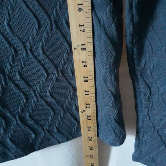 Cupio Mock Neck Womens Small Blue Cable Knit Stretch Cut Out Long Sleeve NWT - Picture 8 of 12